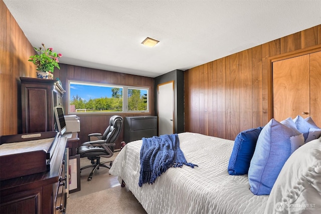 206 Kelly Rd, Bellingham, WA 98226 - bedroom with wooden walls and a textured ceiling