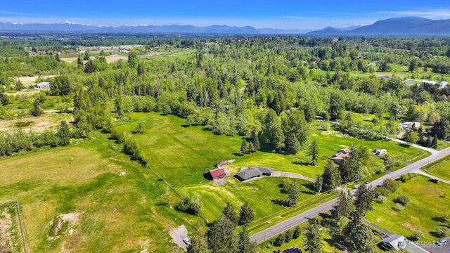 206 Kelly Rd, Bellingham, WA 98226 - drone / aerial view with a forest view and a mountain view