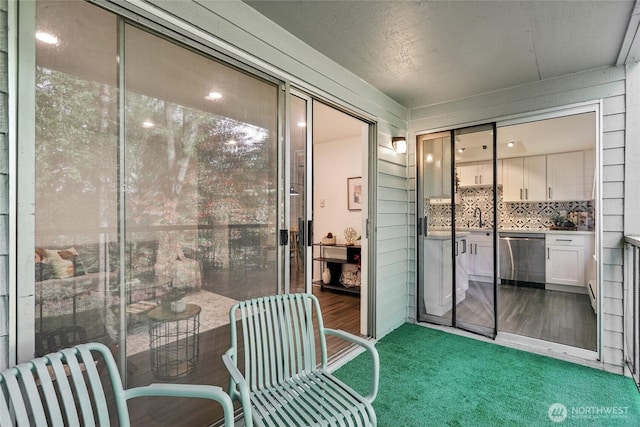 view of sunroom