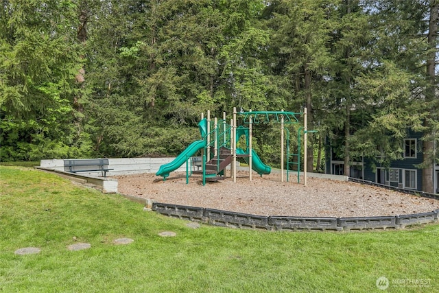 community playground with a yard