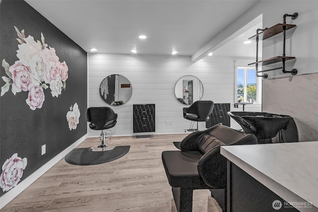 108 Centre St S, Rainier, WA 98576 - workout area with wood finished floors and recessed lighting