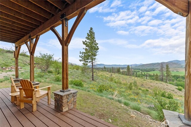 41 Red Tail Ridge Rd, Twisp, WA 98856 - deck featuring a mountain view and a rural view