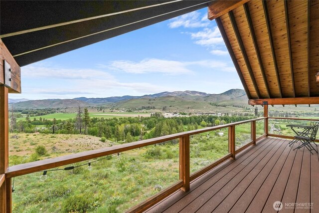 41 Red Tail Ridge Rd, Twisp, WA 98856 - deck with a mountain view and a view of rural / pastoral area