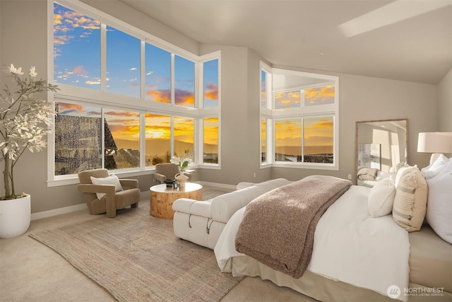bedroom featuring carpet and baseboards