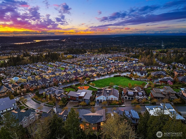 bird's eye view featuring a residential view