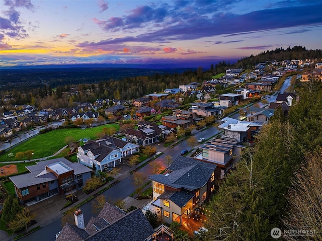 aerial view featuring a residential view
