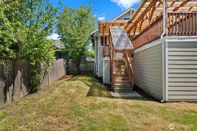 4822 S M St, Tacoma, WA 98408 - back of house with stairway and a pergola