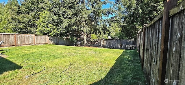 view of yard featuring a fenced backyard