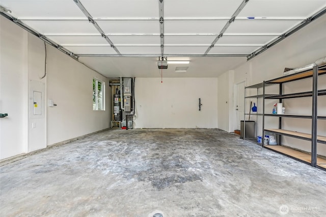 garage with water heater
