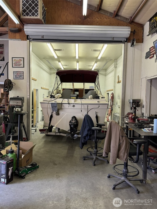 view of garage