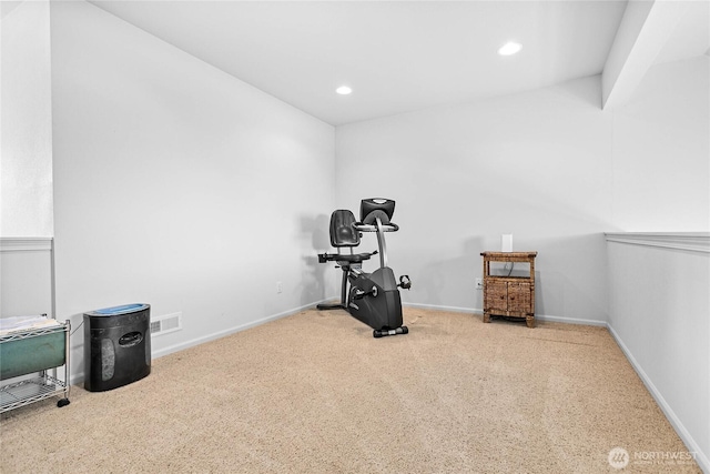 1725 Harrison Pl Unit 103, Lynden, WA 98264 - exercise area featuring carpet flooring, baseboards, and recessed lighting