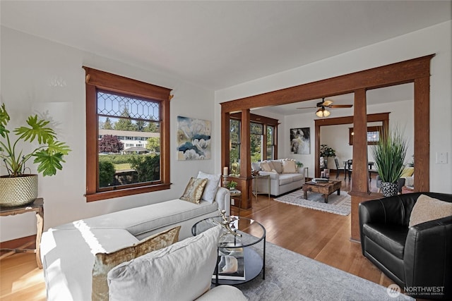 3301 Mckinley Ave, Tacoma, WA 98404 - living area with wood finished floors and ceiling fan