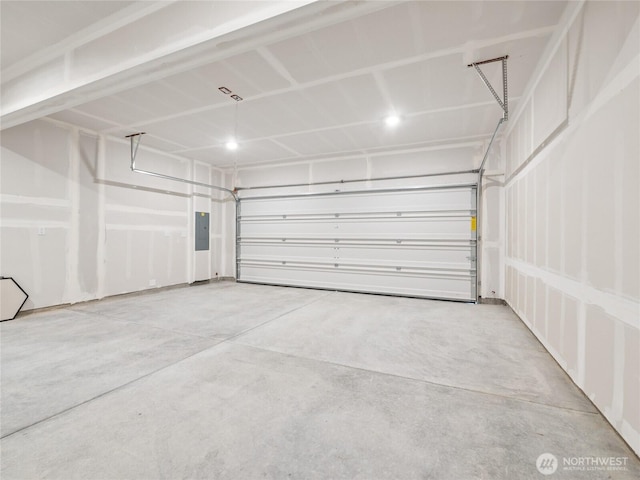 garage featuring electric panel
