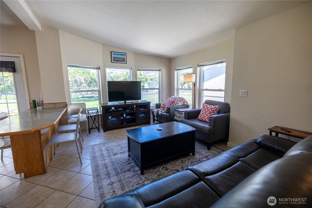 878 SW Hunter Ave, Quincy, WA 98848 - living area with light tile patterned floors and vaulted ceiling