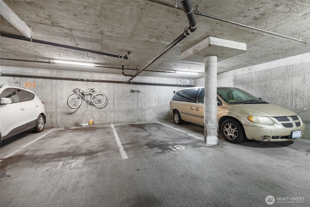 view of parking garage