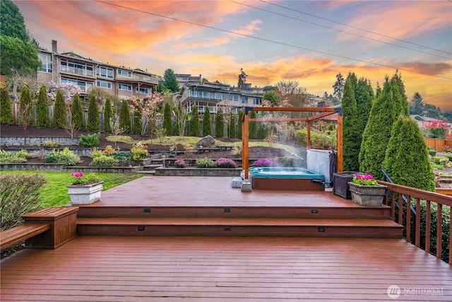 4538 Somerset Dr SE, Bellevue, WA 98006 - wooden terrace with hot tub deck surround