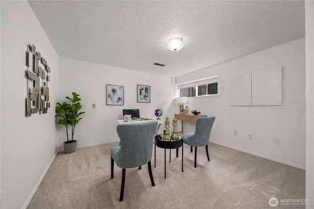 4538 Somerset Dr SE, Bellevue, WA 98006 - office featuring a textured ceiling, carpet floors, baseboards, and visible vents