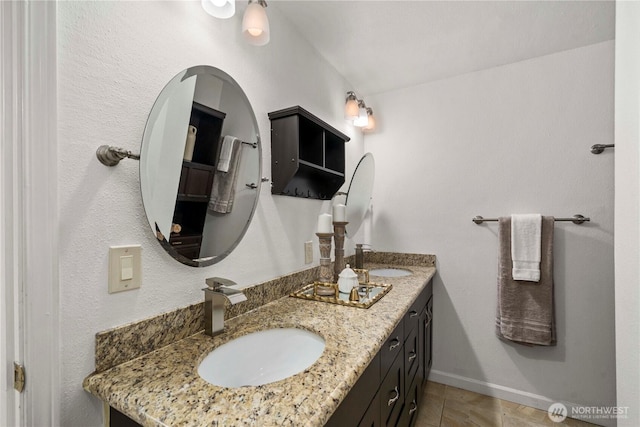 4538 Somerset Dr SE, Bellevue, WA 98006 - bathroom with double vanity, baseboards, and a sink