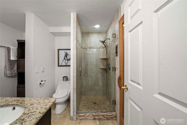 4538 Somerset Dr SE, Bellevue, WA 98006 - bathroom with a stall shower, vanity, and toilet