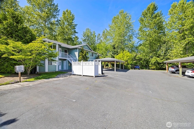view of covered parking lot