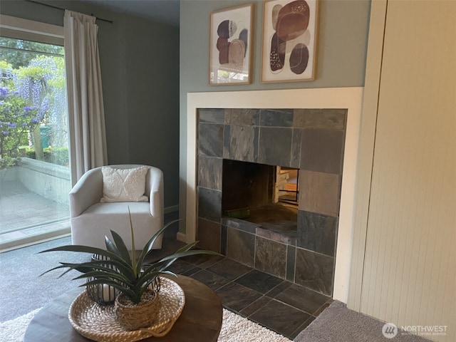 17922 Marine View Dr SW, Normandy Park, WA 98166 - sitting room with a tiled fireplace