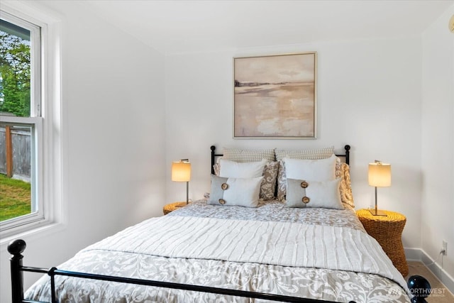 bedroom with baseboards