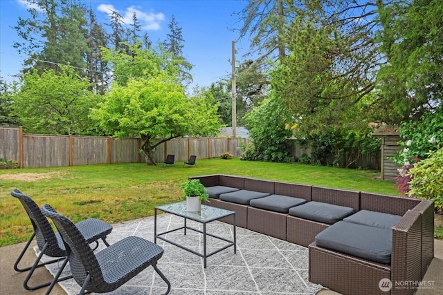view of patio / terrace with an outdoor hangout area