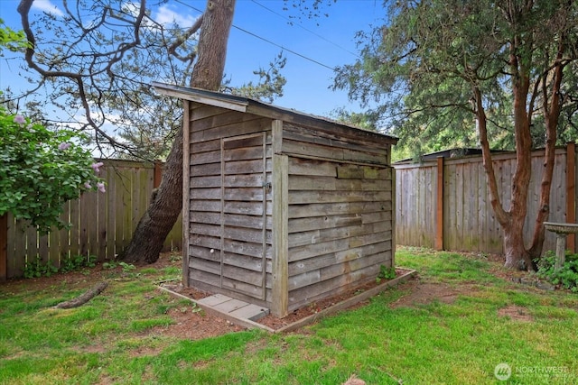 view of shed
