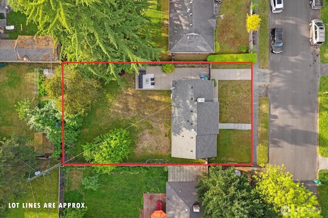 aerial view of property's location with property boundaries highlighted