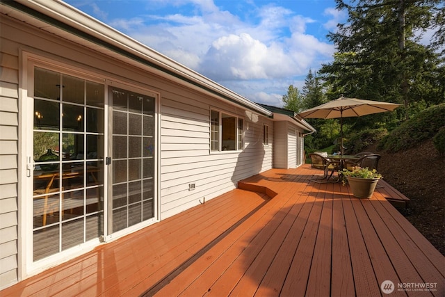 3785 Greenville Pl, Bellingham, WA 98226 - wooden deck featuring outdoor dining area