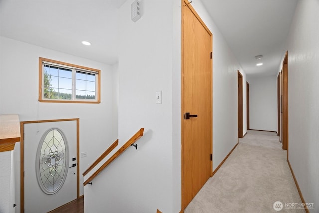 3785 Greenville Pl, Bellingham, WA 98226 - foyer with light carpet, recessed lighting, and baseboards
