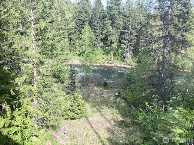 aerial overview of property's location with a forest