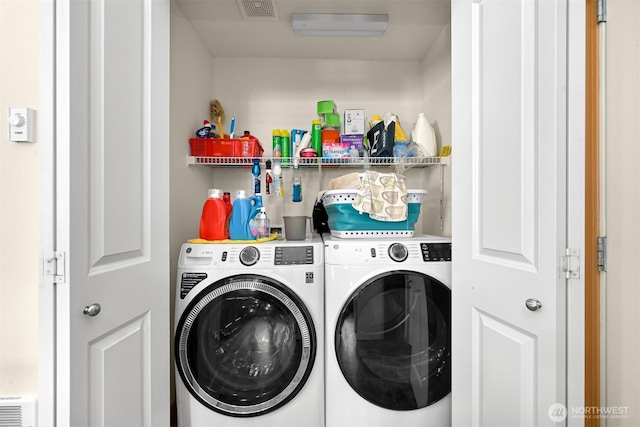 343 Tremont Ave Unit 102, Bellingham, WA 98226 - washroom with washing machine and clothes dryer, visible vents, and laundry area