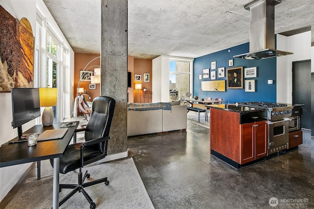 125 E Lynn St Unit 205, Seattle, WA 98102 - office area with finished concrete flooring