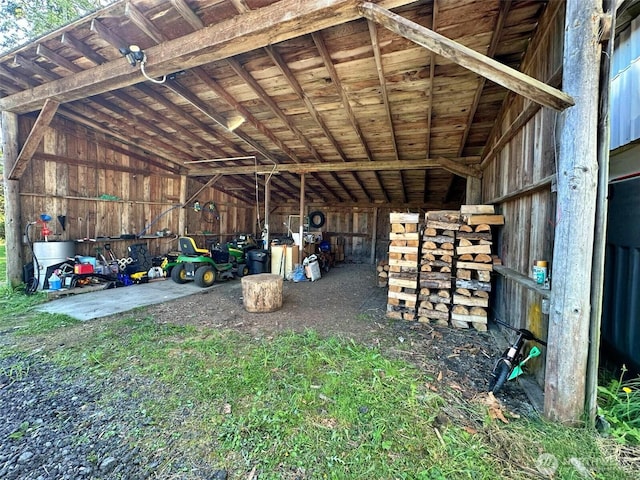 miscellaneous room with vaulted ceiling