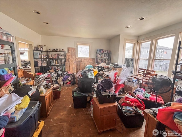 misc room with recessed lighting