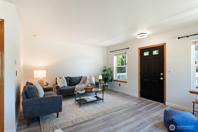3828 Sutton Pl, Anacortes, WA 98221 - living area with wood finished floors and baseboards