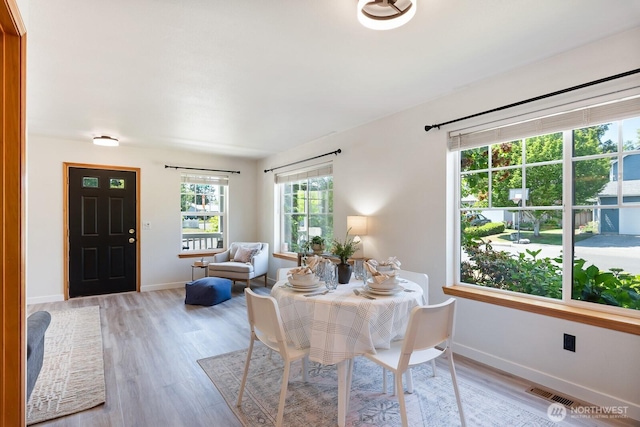 3828 Sutton Pl, Anacortes, WA 98221 - dining area featuring light wood-style flooring and baseboards