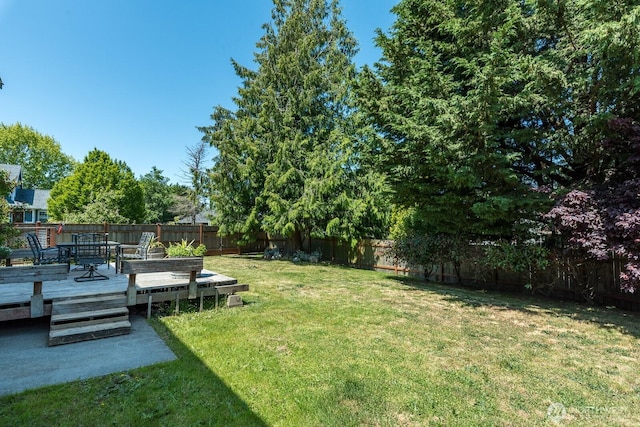 3828 Sutton Pl, Anacortes, WA 98221 - view of yard featuring a wooden deck