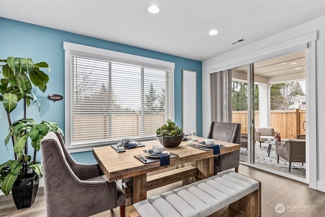19507 81st Pl NE Unit 3, Kenmore, WA 98028 - dining space with light wood finished floors and recessed lighting