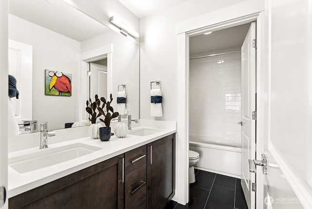 19507 81st Pl NE Unit 3, Kenmore, WA 98028 - full bathroom with double vanity, tile patterned flooring, and shower / tub combination