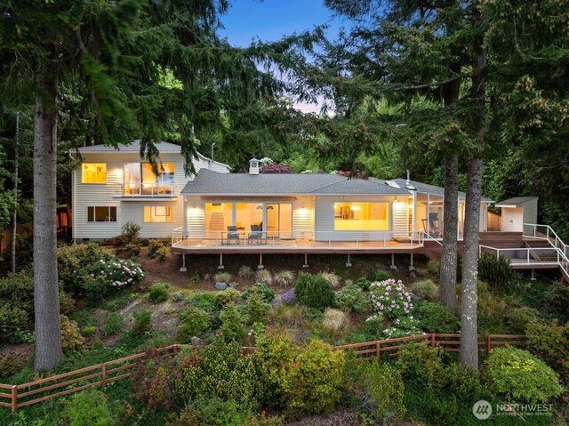 3236 Gravelly Beach Loop NW, Olympia, WA 98502 - back of property featuring fence and a wooden deck