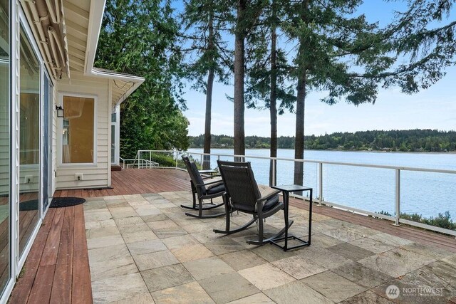 3236 Gravelly Beach Loop NW, Olympia, WA 98502 - view of patio / terrace with a deck with water view