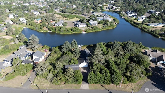 348 Cockle St SW, Ocean Shores, WA 98569 - aerial view with a water view and a residential view