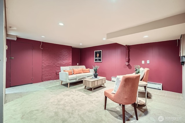 2523 Royal Ct E, Seattle, WA 98112 - carpeted home theater with baseboard heating and recessed lighting