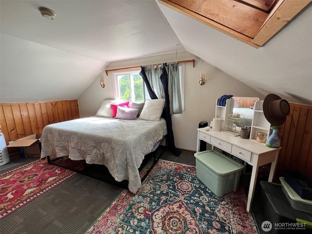 2927 Orleans St, Bellingham, WA 98226 - bedroom featuring vaulted ceiling and carpet floors