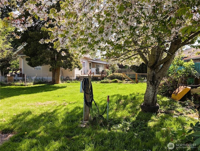 2927 Orleans St, Bellingham, WA 98226 - view of yard featuring a wooden deck