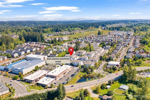 drone / aerial view of a heavily wooded area