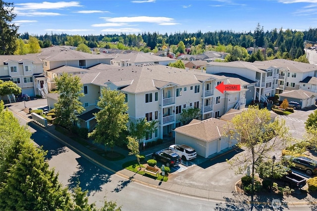 aerial view of residential area