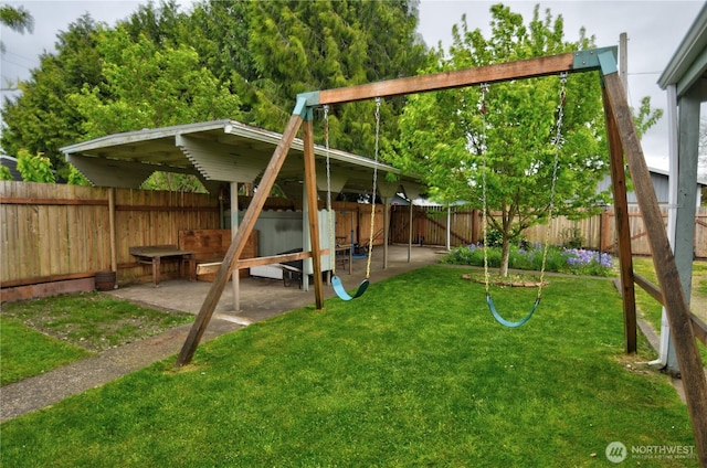 111 E Martin St, Elma, WA 98541 - view of yard with a fenced backyard and a patio